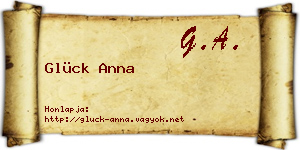 Glück Anna névjegykártya